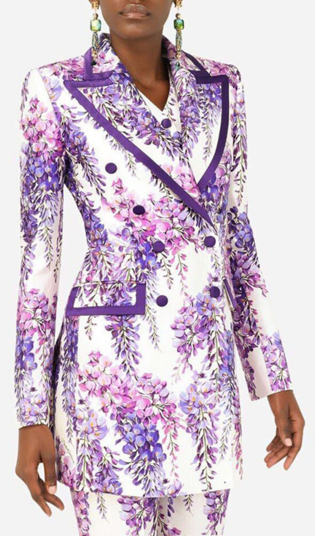 Anastazja Purple Floral Blazer Set