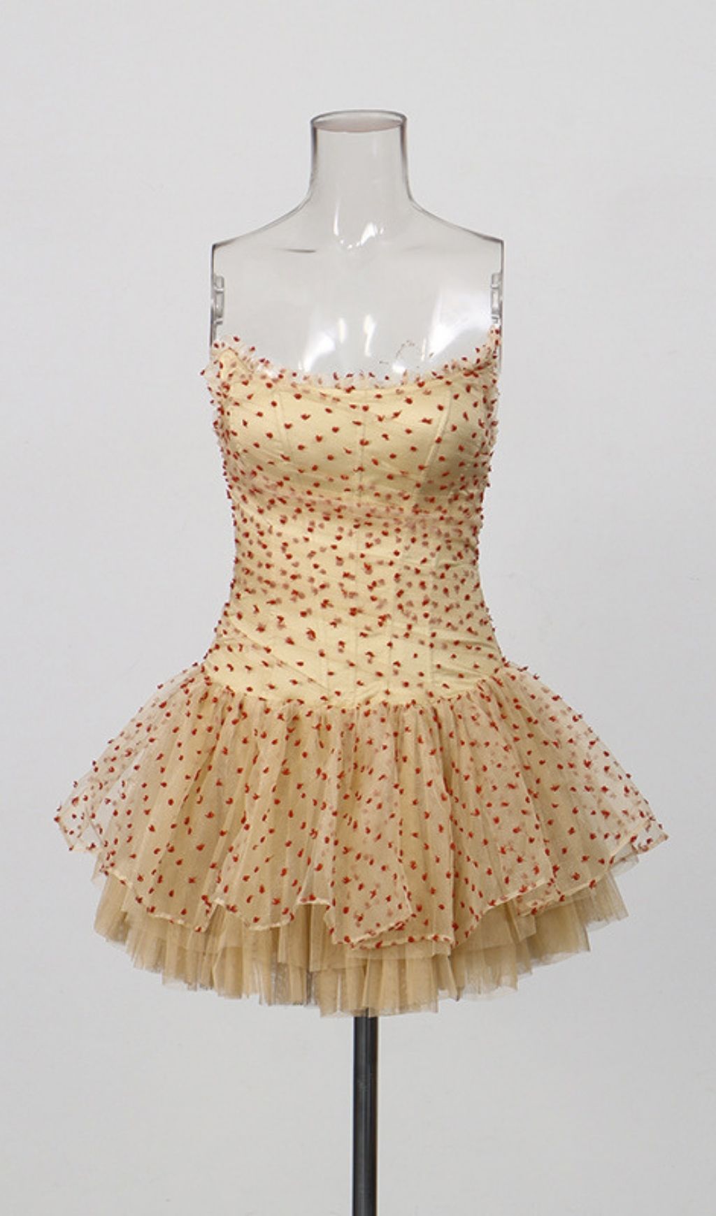 Kerra Dreamy Sky Blue Strapless Sparkle Tulle Mini Dress