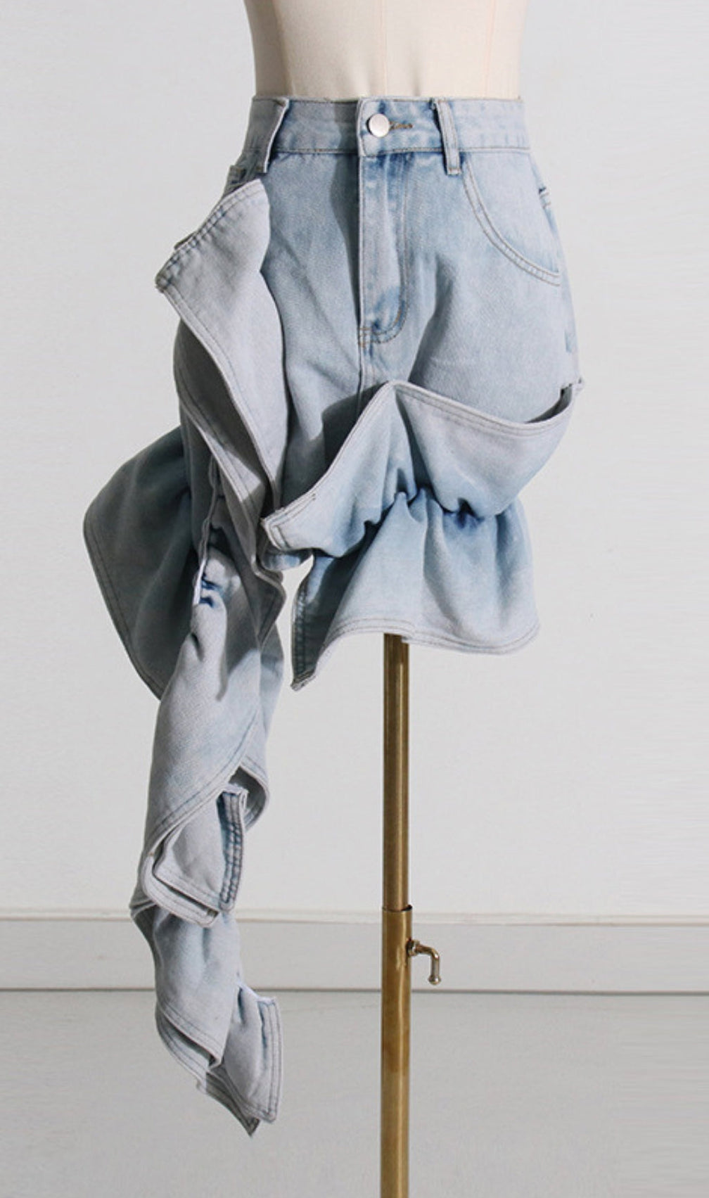 Annisa Ruffle Denim Skirt