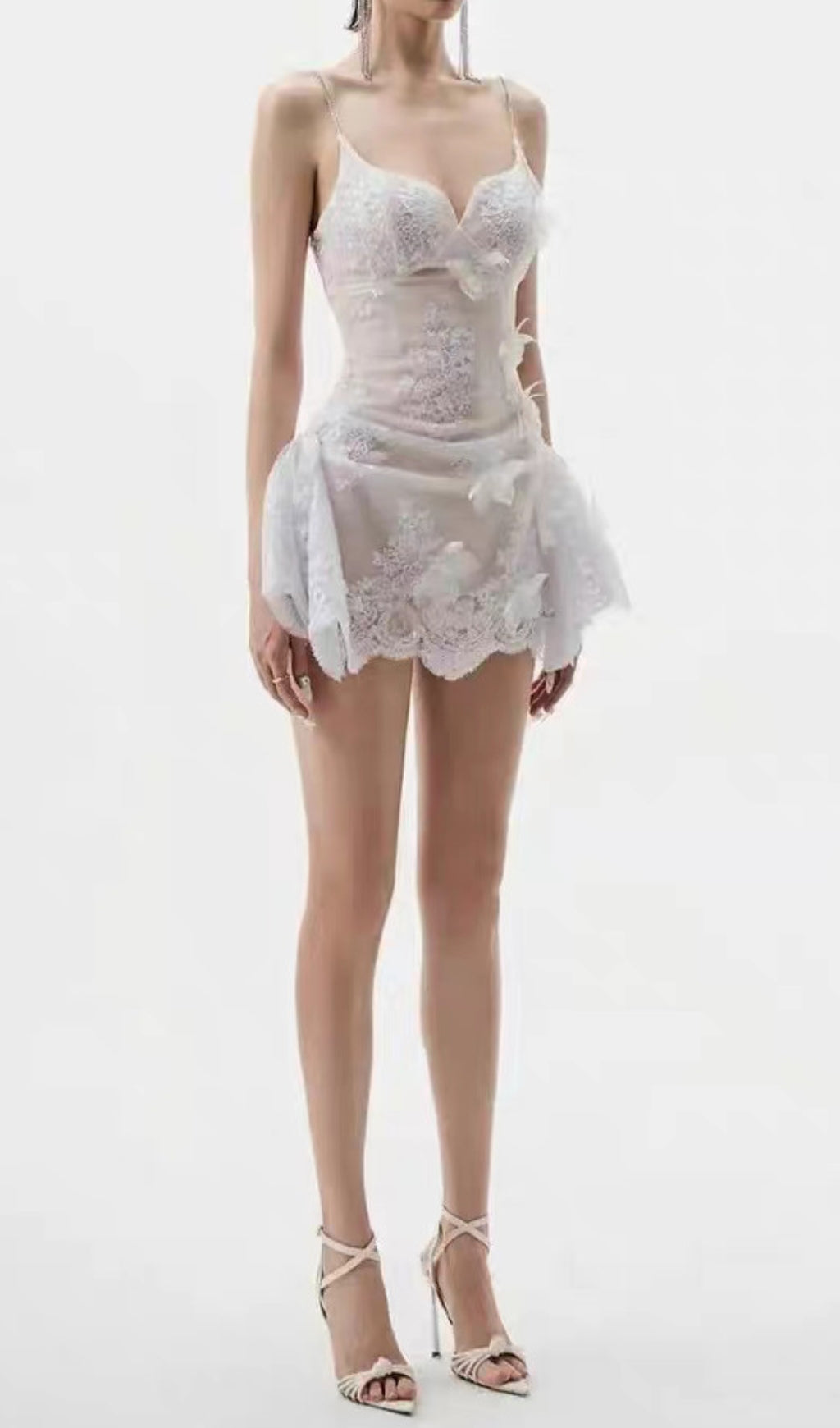 Douce White Lace Mini Dress