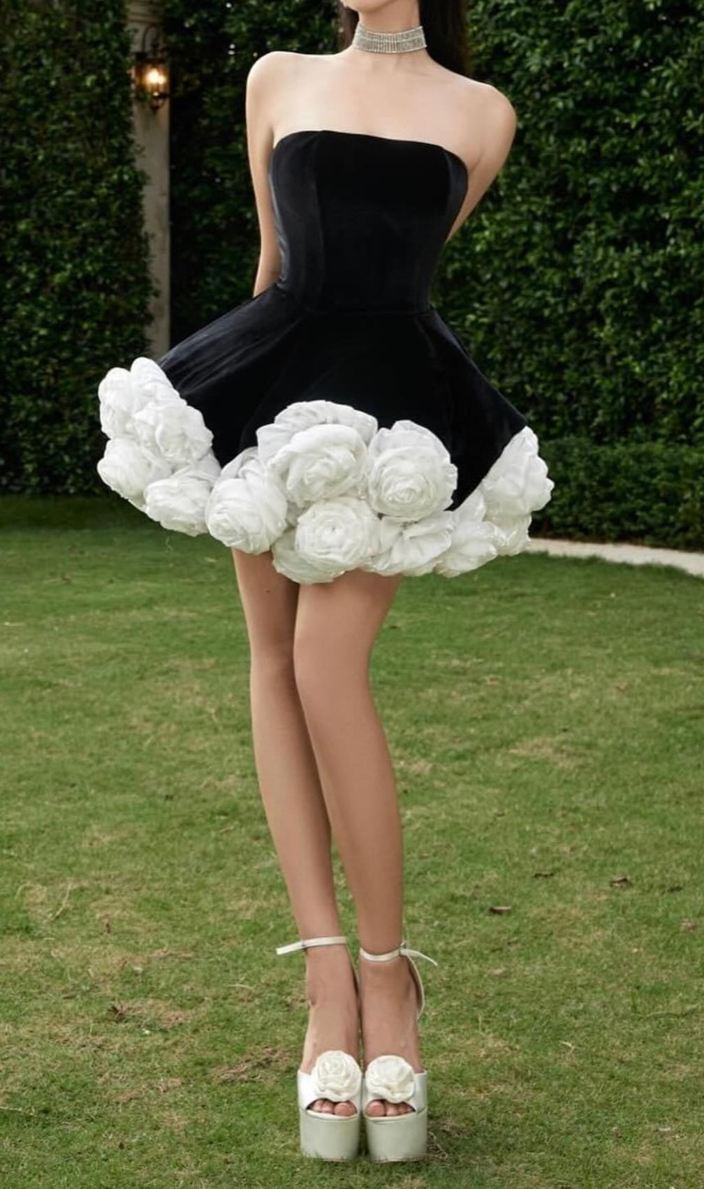 Candie Strapless Flower Mini Dress