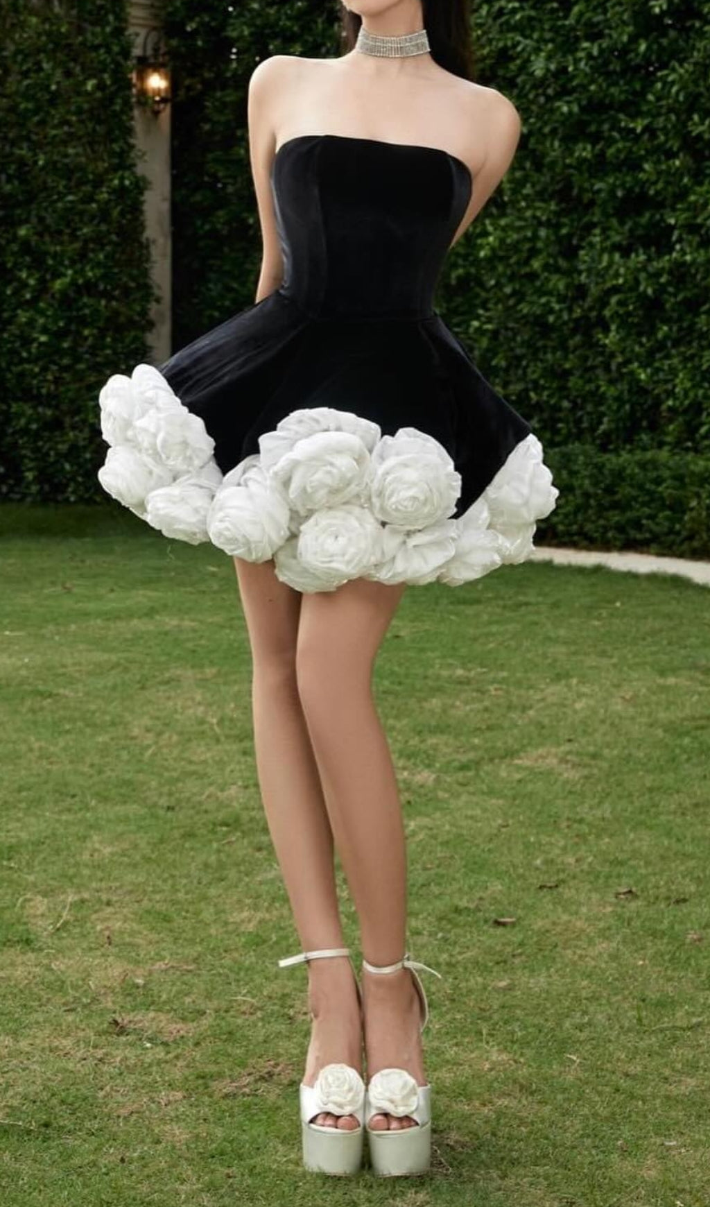 Candie Strapless Flower Mini Dress