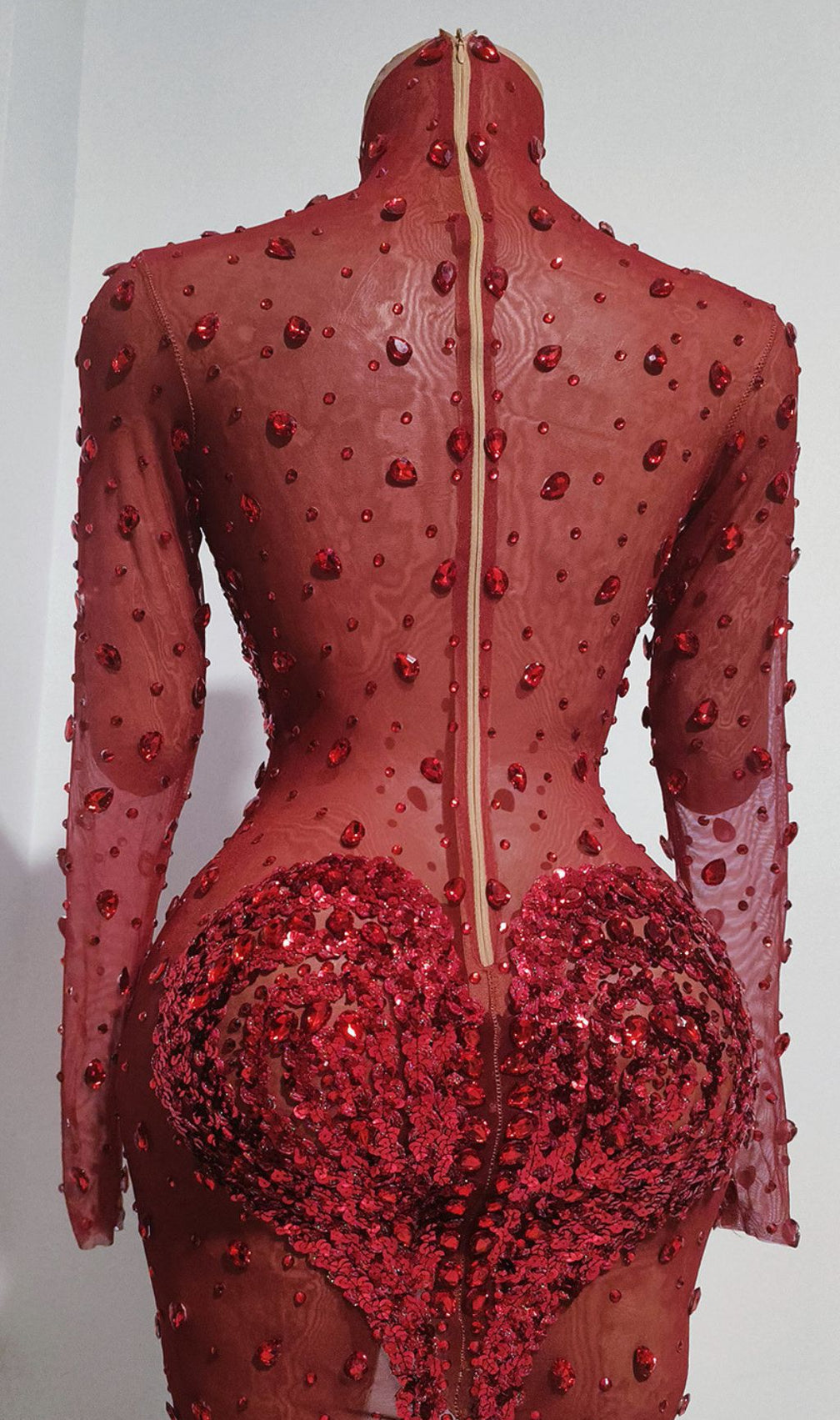 Jandina Dazzling Red Sequin & Diamante Mini Dress | Sheer Heart Party Glamour