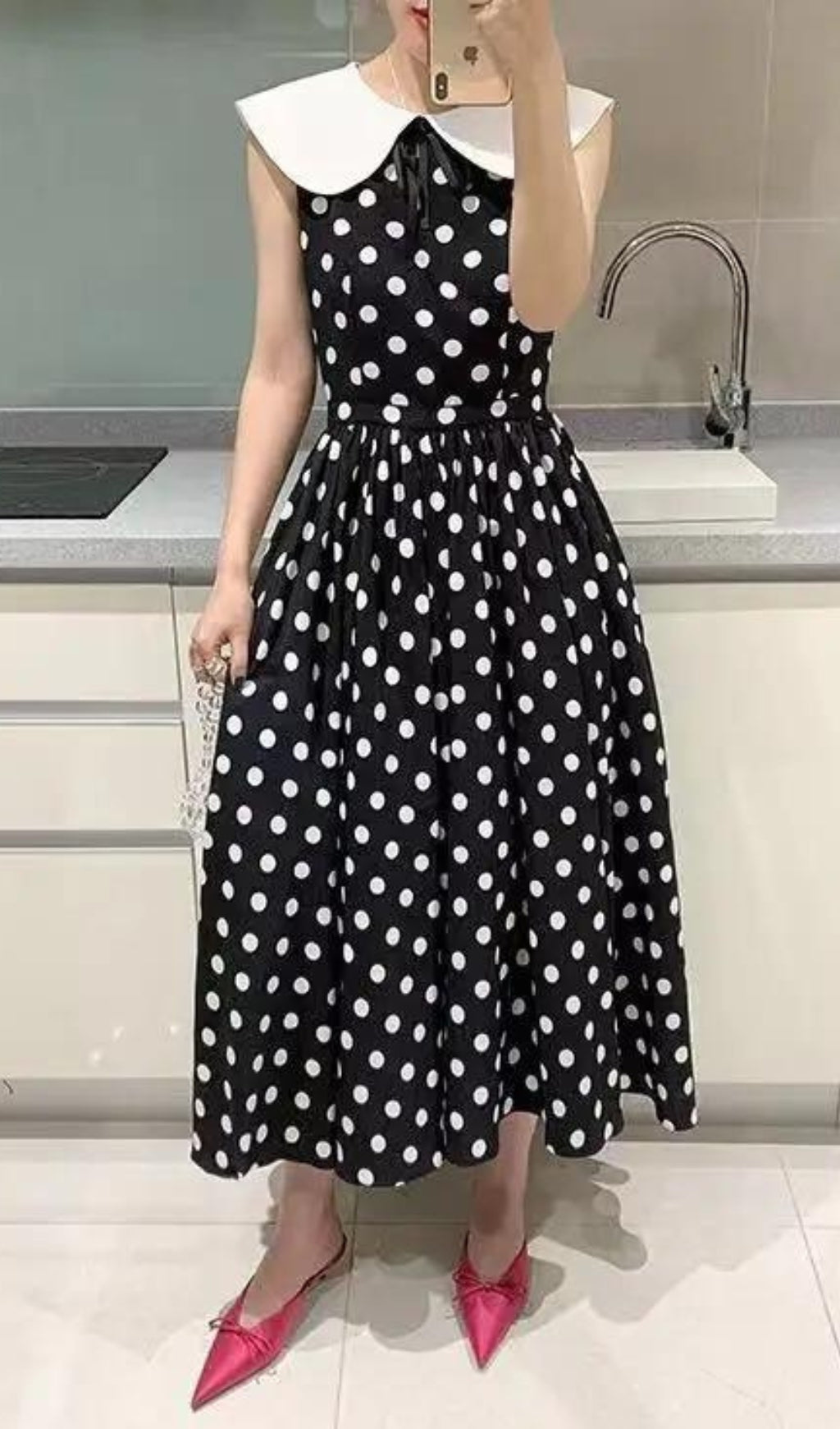 Aminali Dot Midi Dress