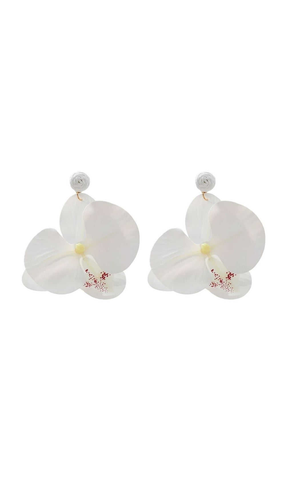 Olatunde White Flower Earrings