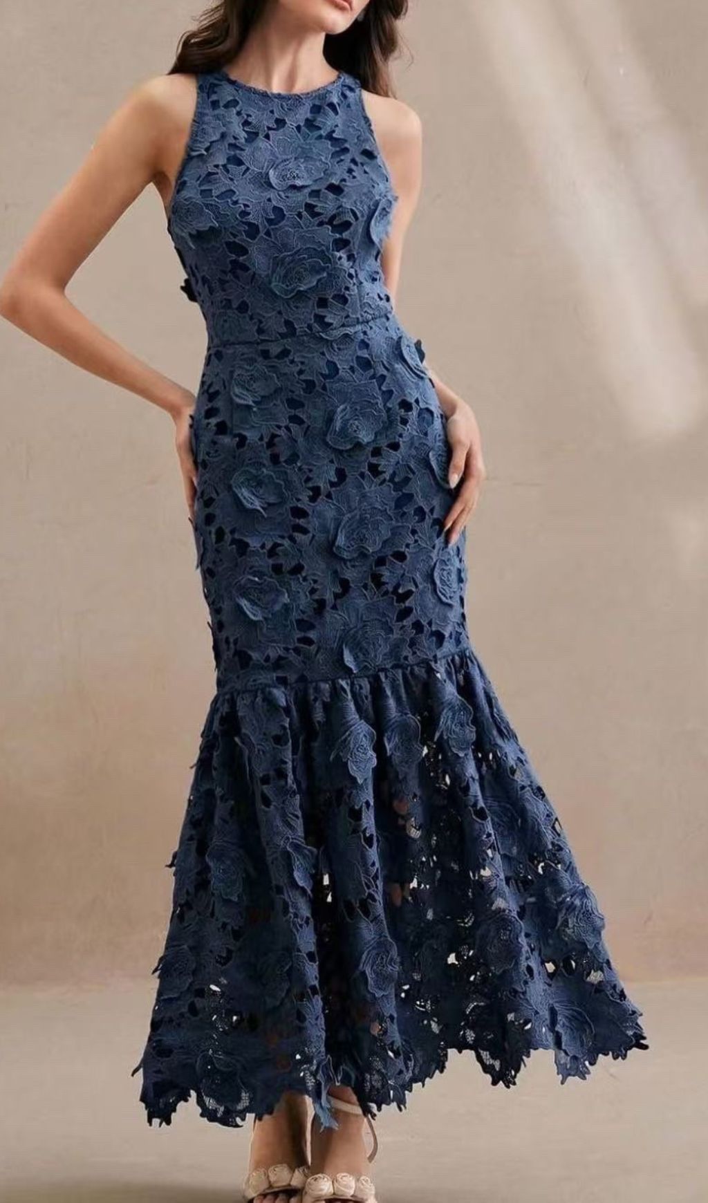 Geraldo Sleeveless Embroidery Maxi Dress