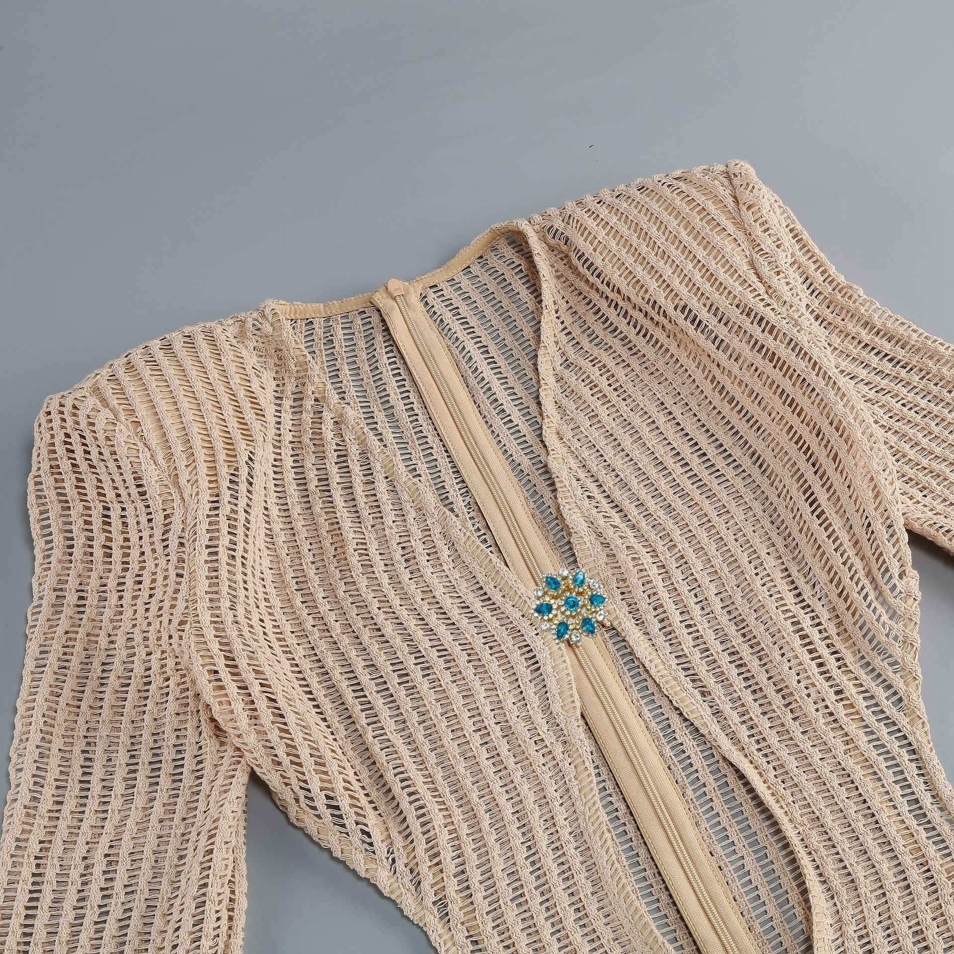 Jacory Allure Crochet Maxi Dress - Daring Cutouts & Long Sleeves