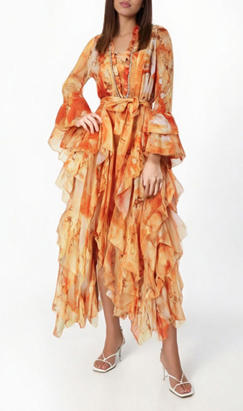 Gillian Printed Long Sleeve Maxi Dress