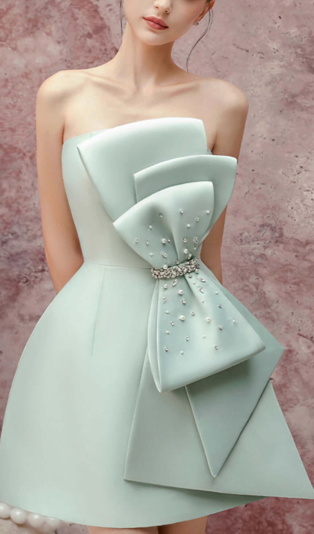 Arihi Mint Bow Mini Dress