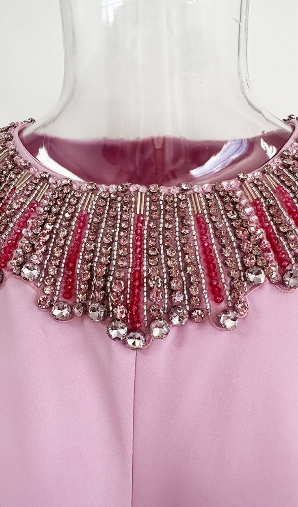 Krikor Pink Diamante Maxi Dress