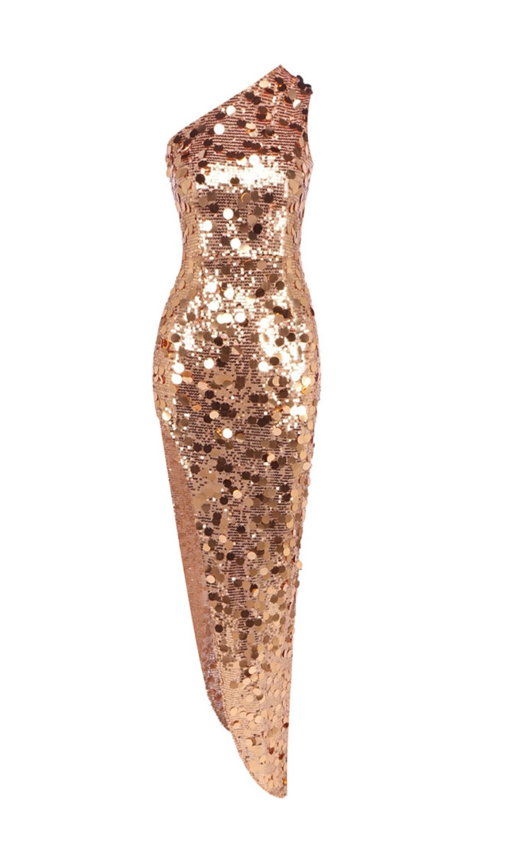 Jorja Dazzling Gold Sequin One-Shoulder Maxi Dress - Sparkle & Shine
