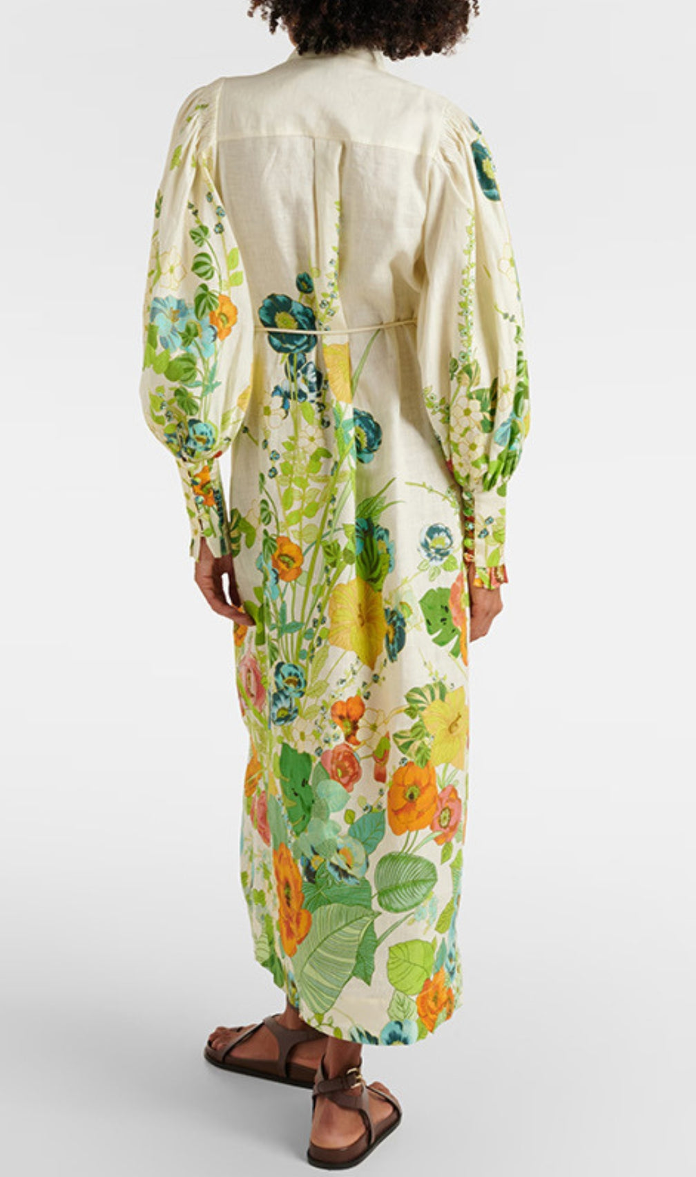 Baha Floral Printed Puff Sleeve Maxi Dress