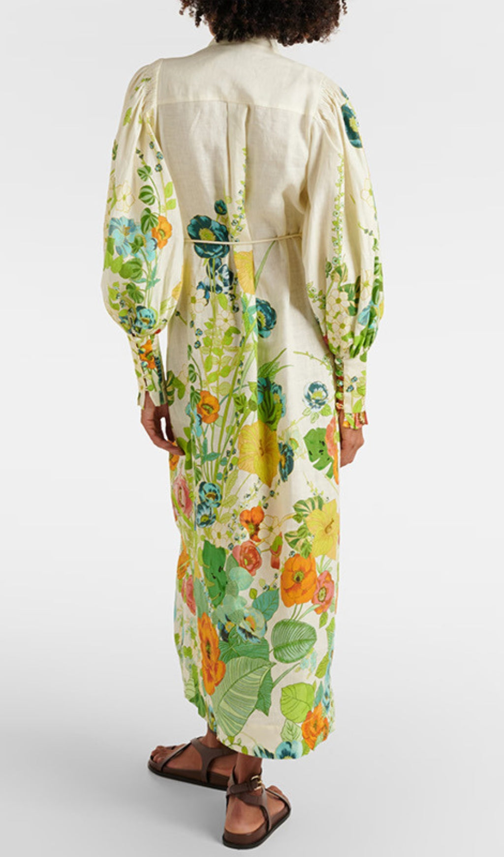 Baha Floral Printed Puff Sleeve Maxi Dress