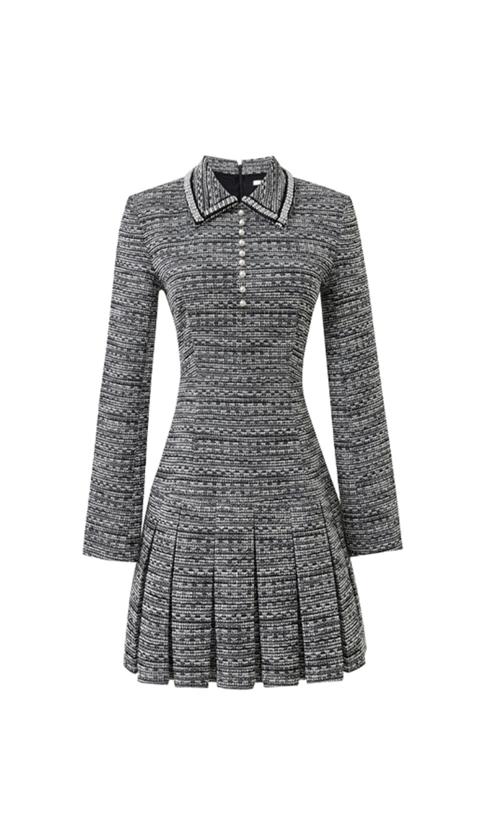 Canika Long Sleeve Mini Dress With Collar