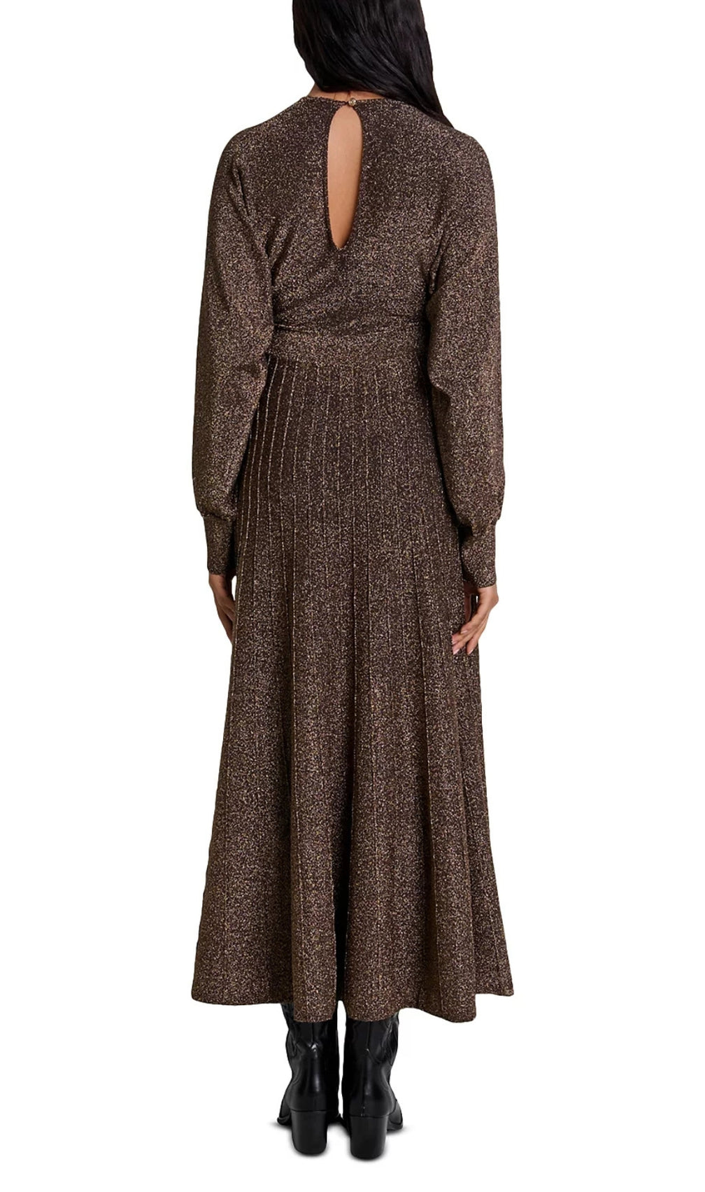 Rillante Metallic Knit Maxi Dress