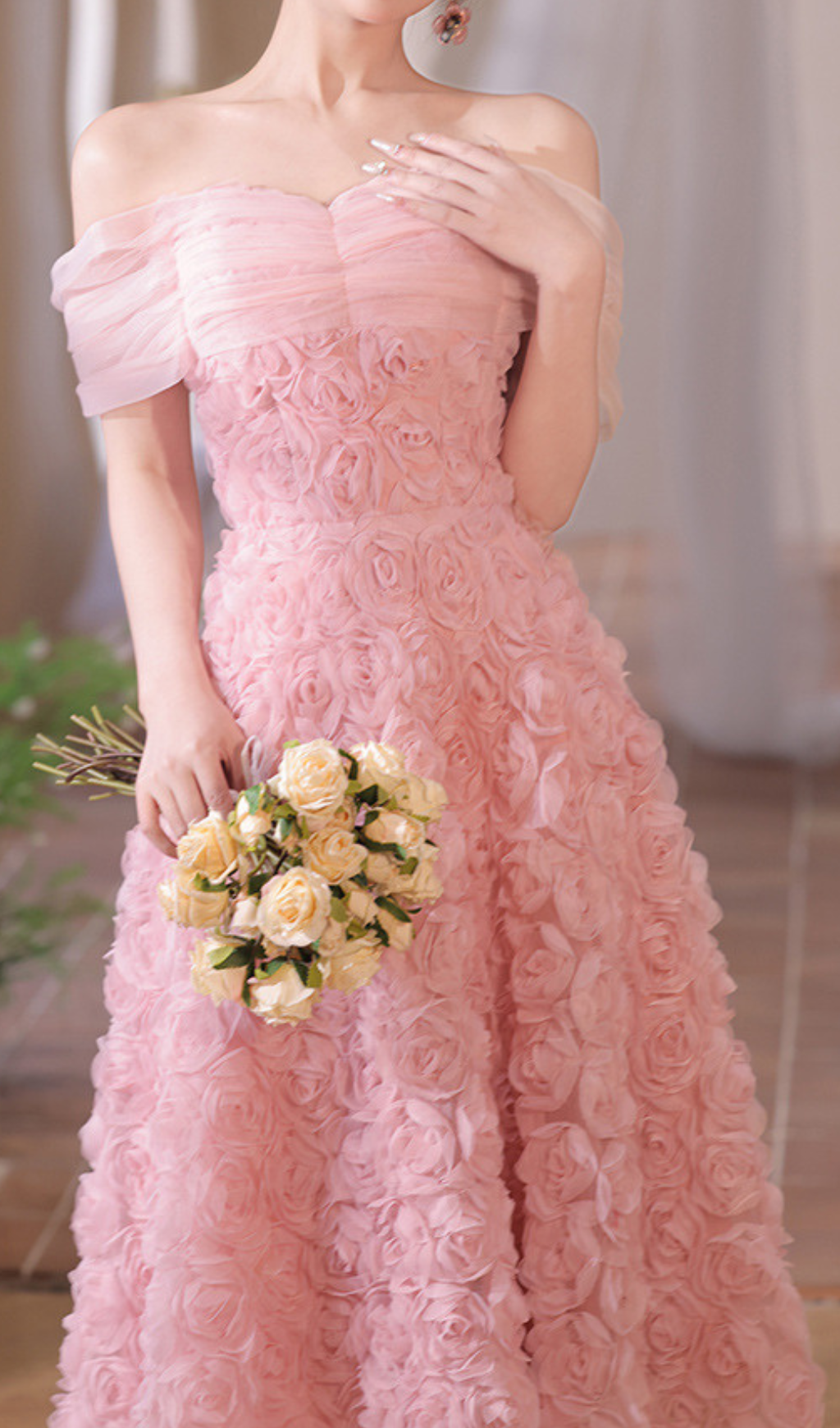 Giovani Pink Flower Midi Dress