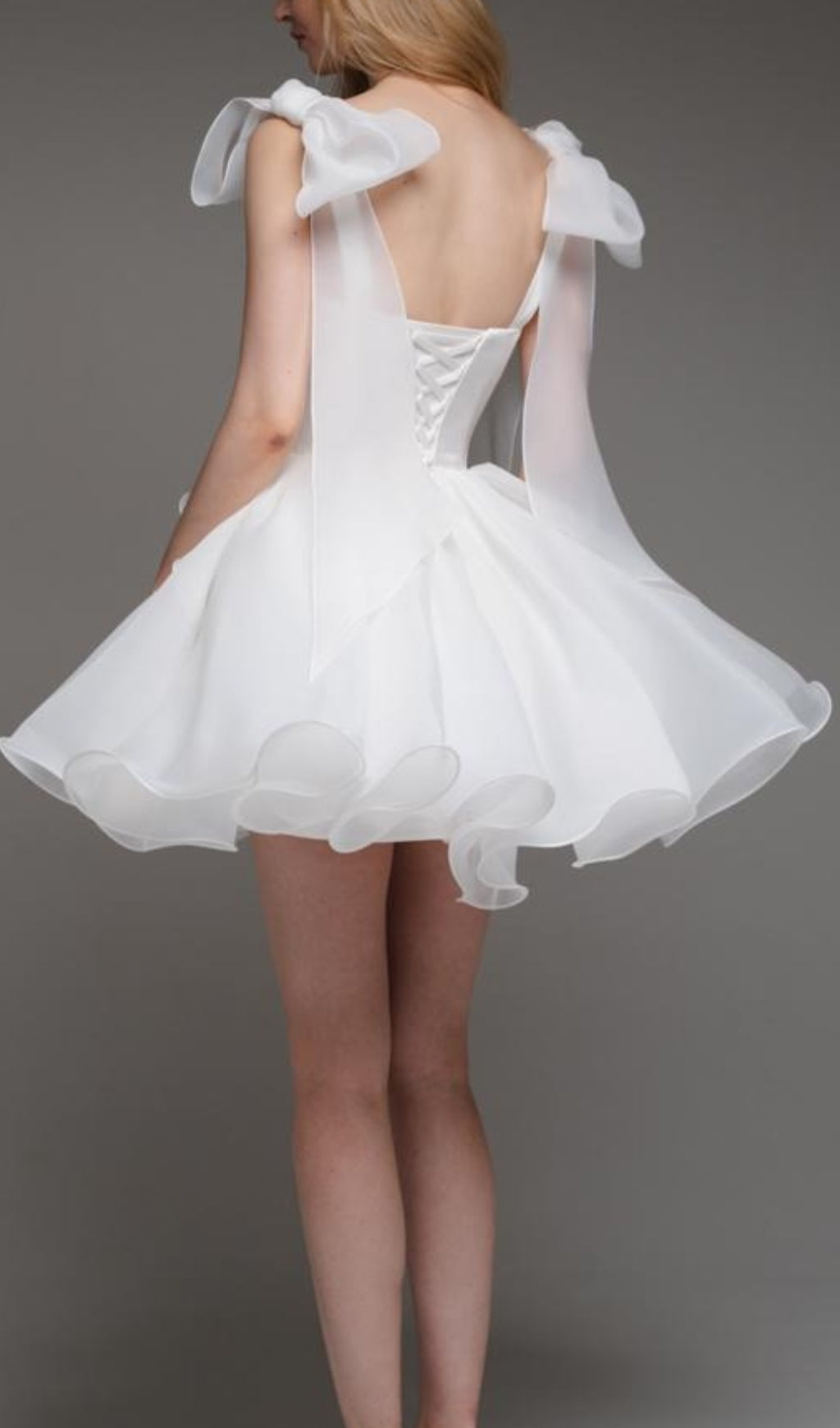 Aminta Bow Shoulder Mini Dress