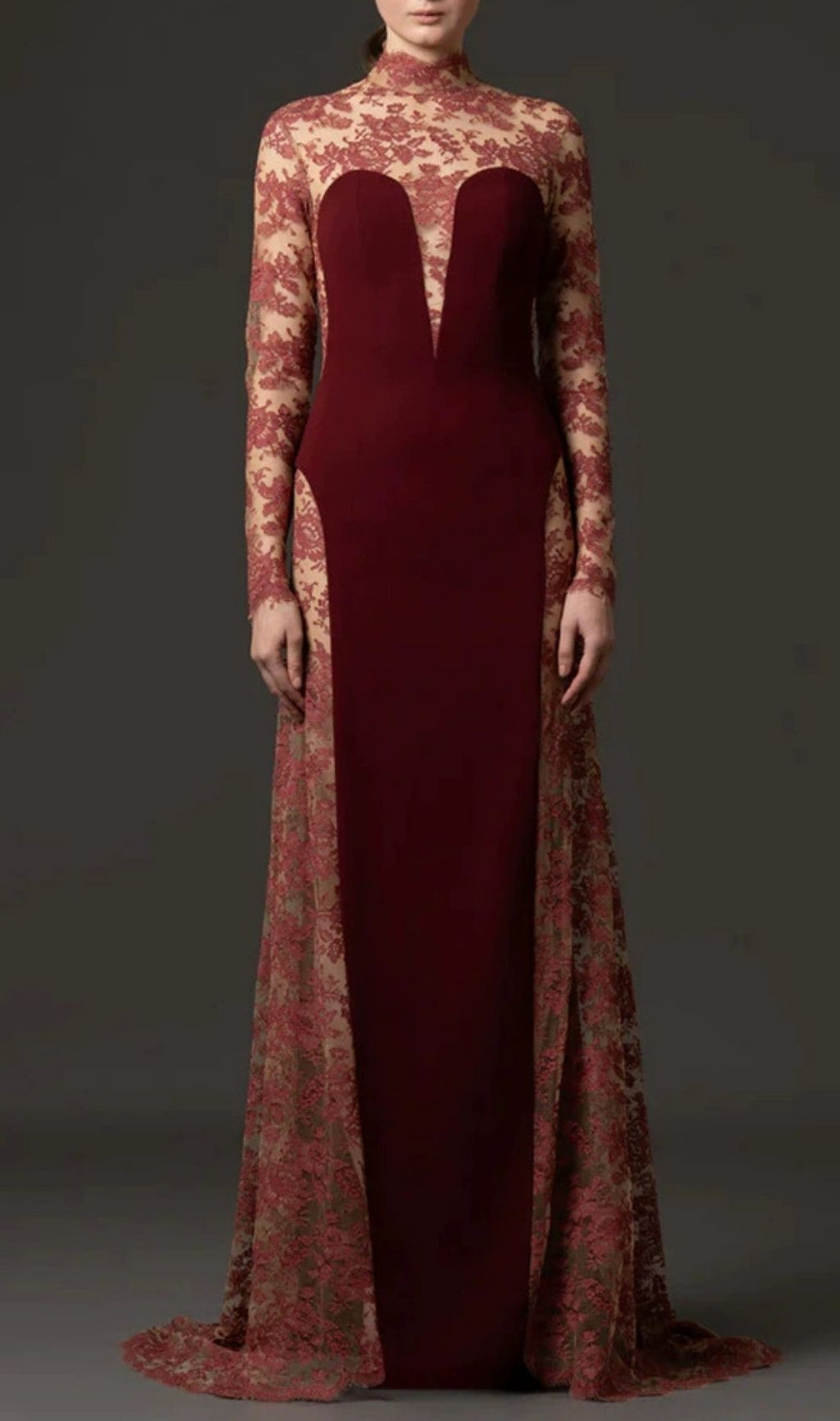 Kyler Red Embroidery Long Sleeve Maxi Dress