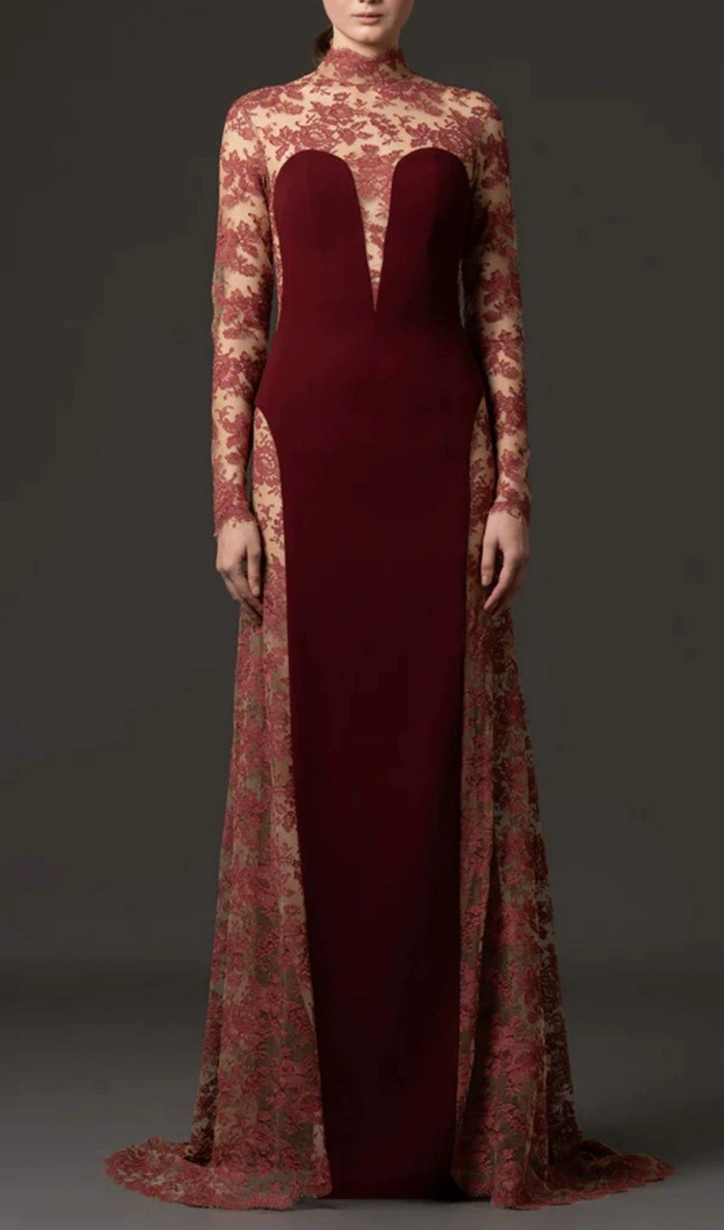 Kyler Red Embroidery Long Sleeve Maxi Dress