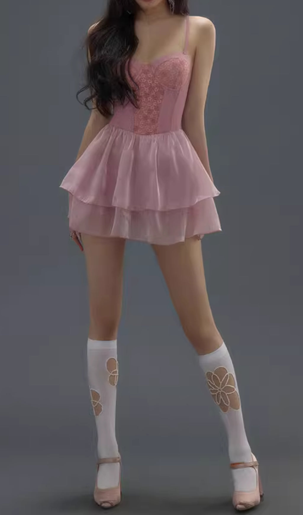 Danika Pink Floral Dress Swimsuit