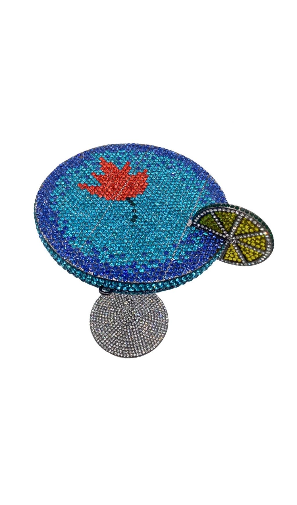 Garin Dazzling Blue Rhinestone Martini Glass Clutch | Sparkling Evening Bag for Women