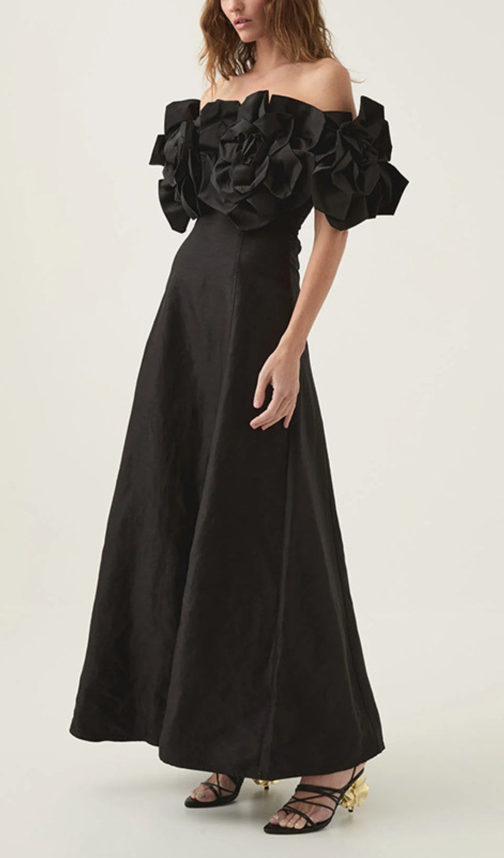 Chabela Flower Off-Shoulder Maxi Dress