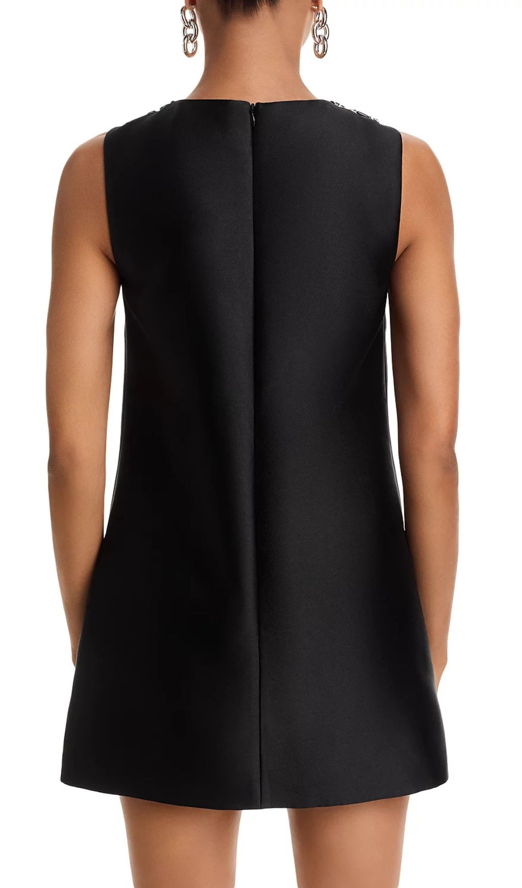 Black Taffeta Embellished Mini Dress – Sparkle & Glam Cocktail Style