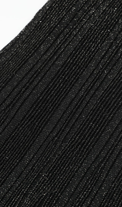 Kiandra Shimmering Black Knit Maxi Dress - Effortless Glamour & Comfort