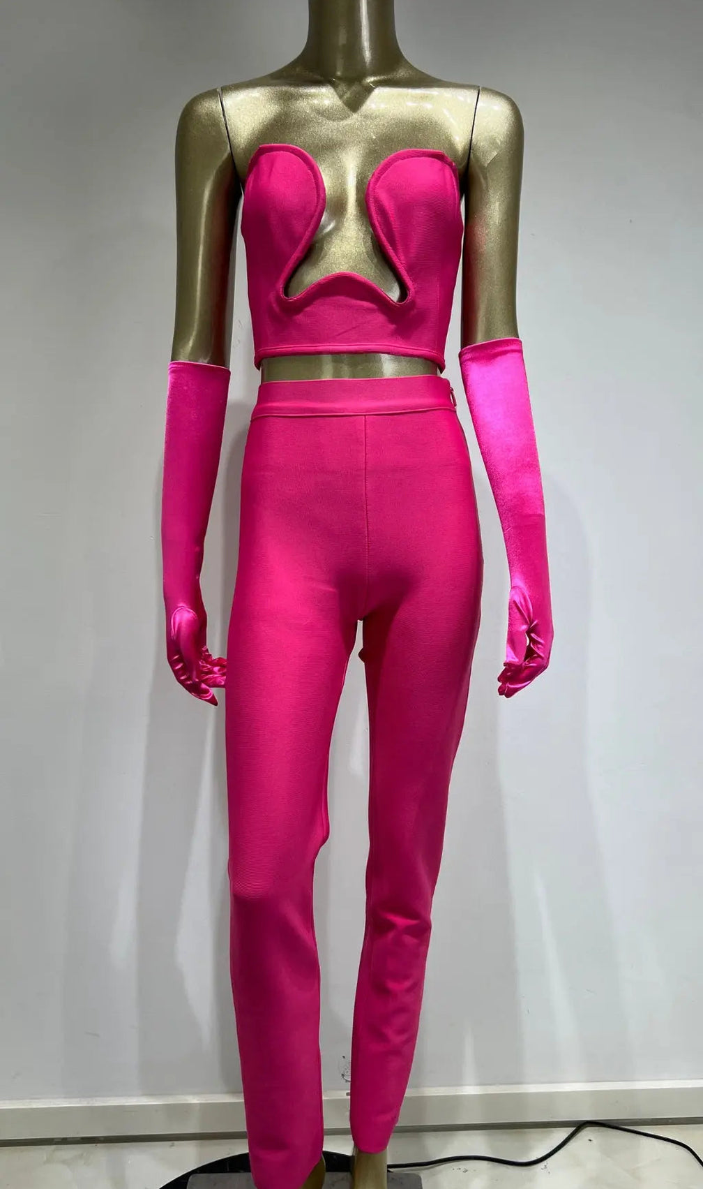 Bandage Cutout Three Pieces Suit In Pink