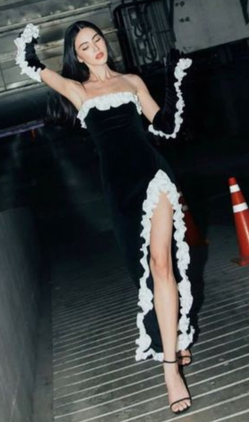 Atica Ruffle Split Maxi Dress