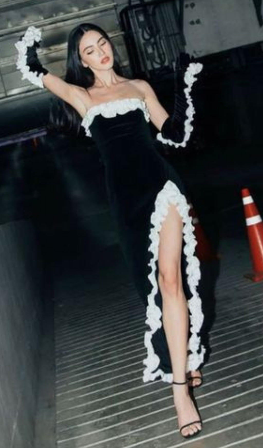 Atica Ruffle Split Maxi Dress