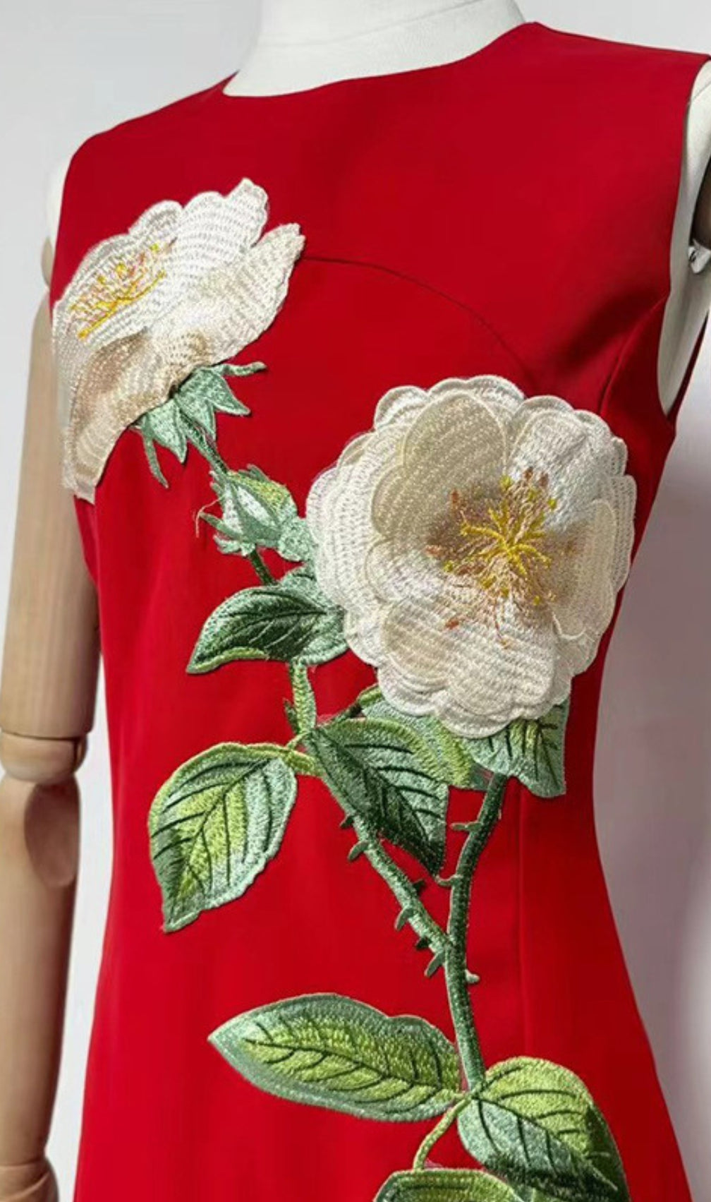 Gigi Flower Embroidery Midi Dress