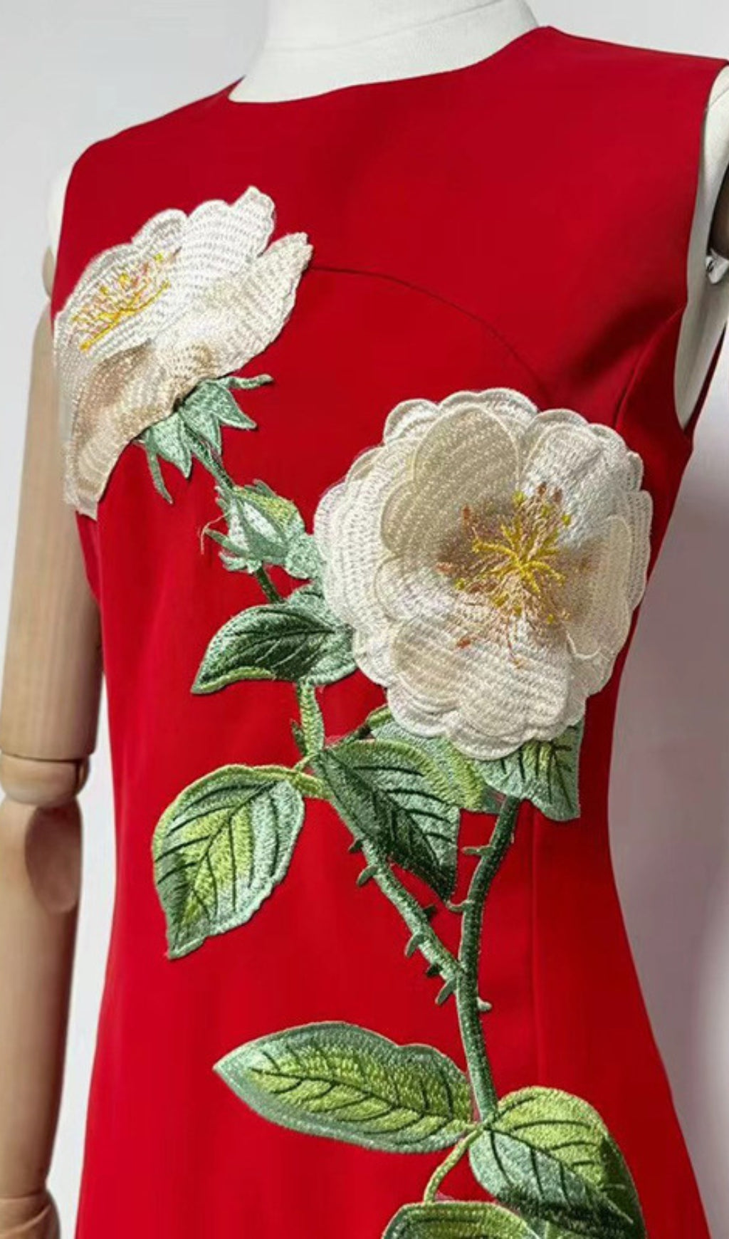 Gigi Flower Embroidery Midi Dress