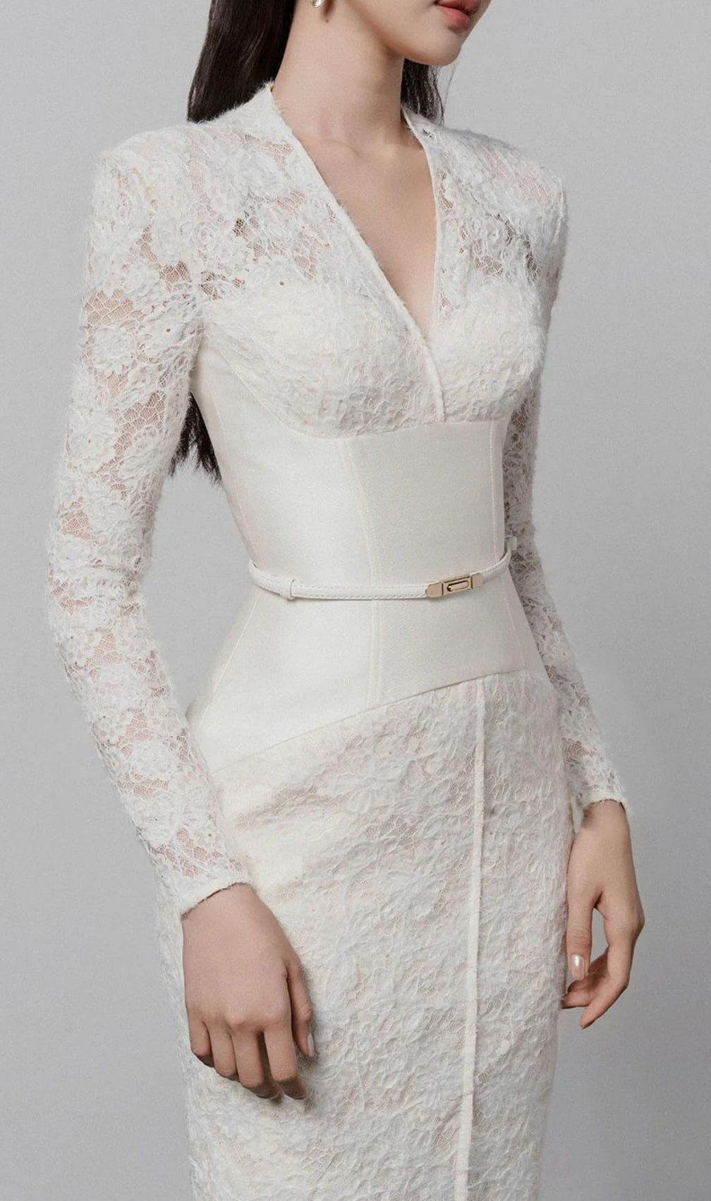 Gaia V-Neck Lace Midi Sheath Dress - Elegant & Versatile for Women