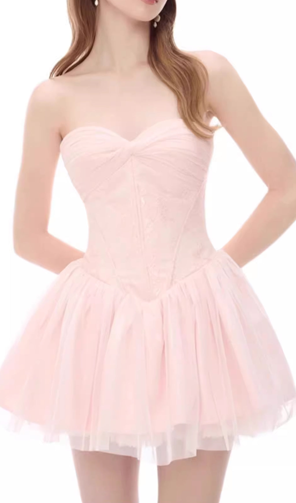 Eri Pink Strapless Mini Dress