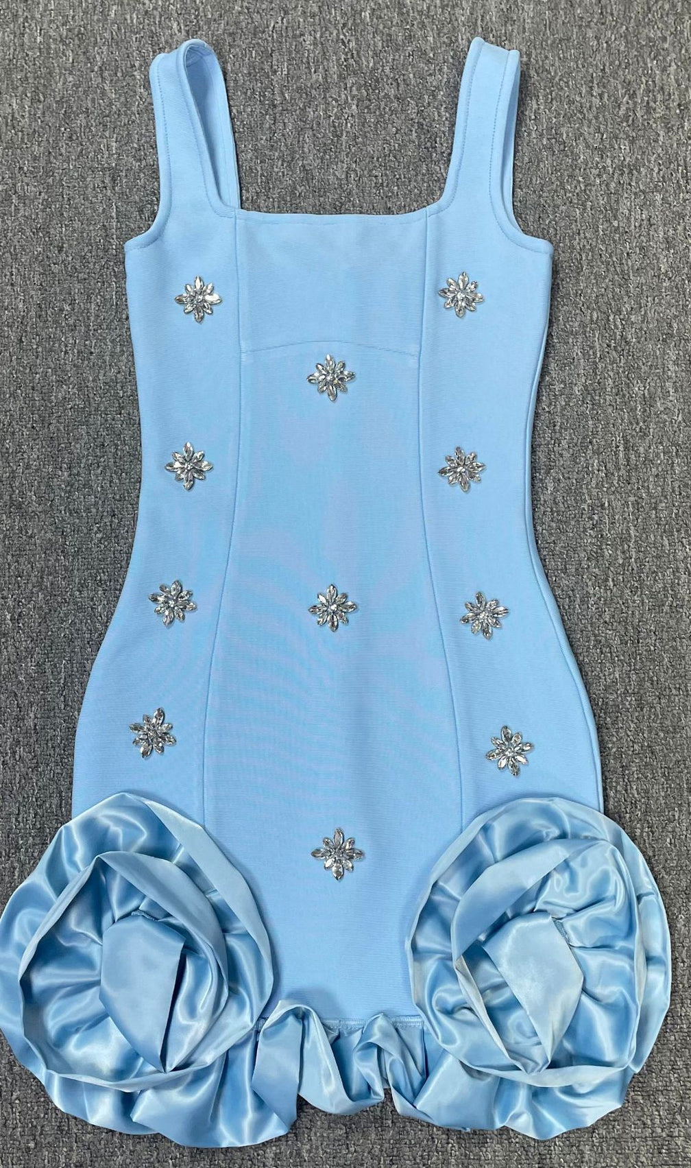 Gavan Flower Diamante Bandage Mini Dress