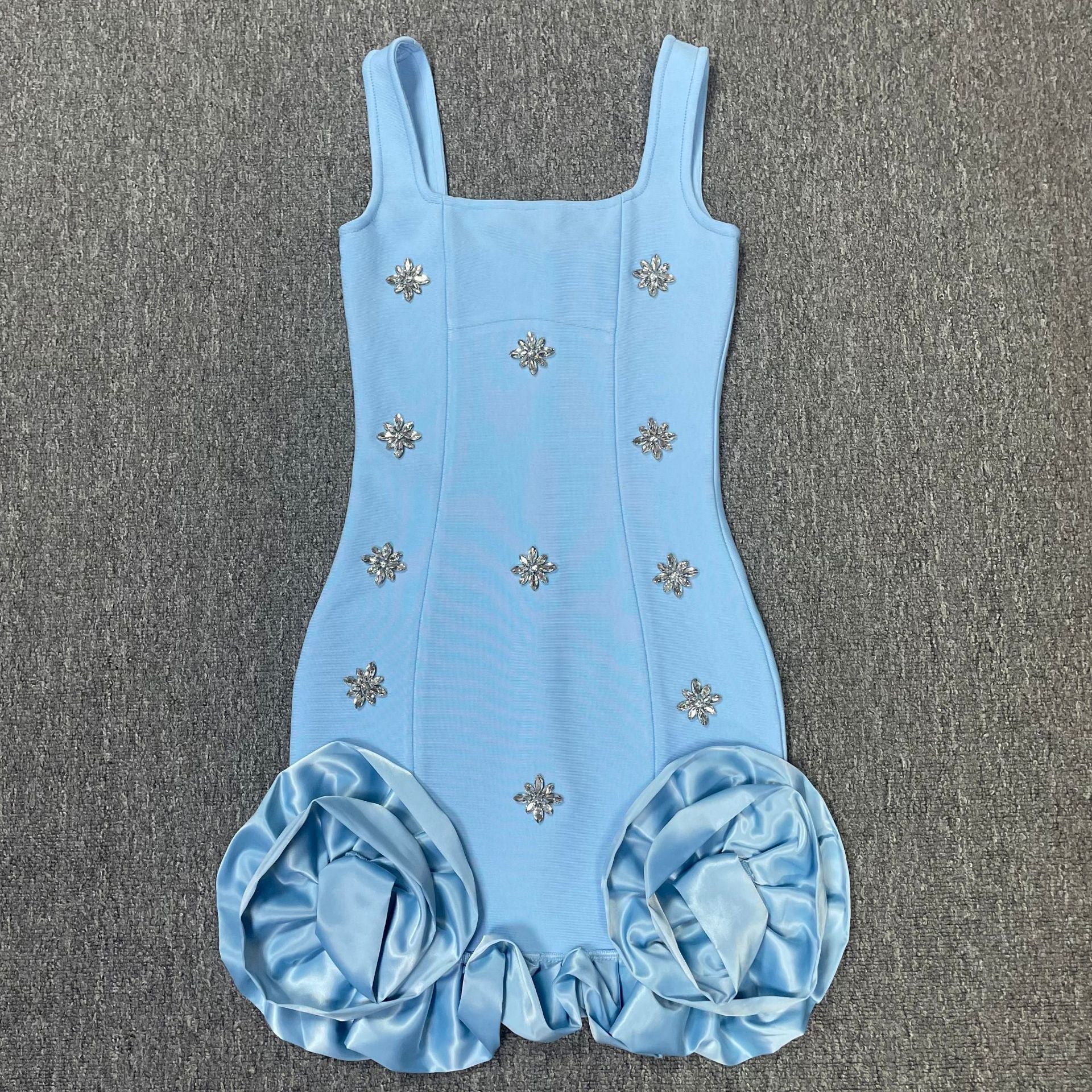 Gavan Flower Diamante Bandage Mini Dress