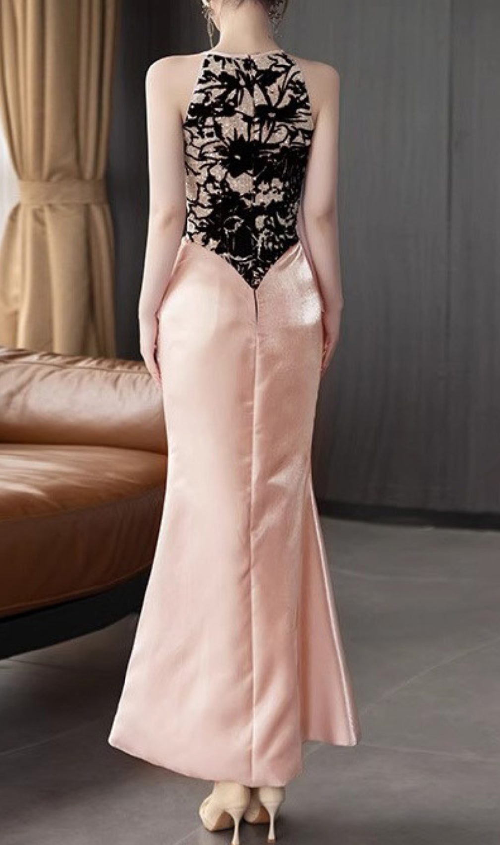 Earleen Pink Bow Maxi Dress