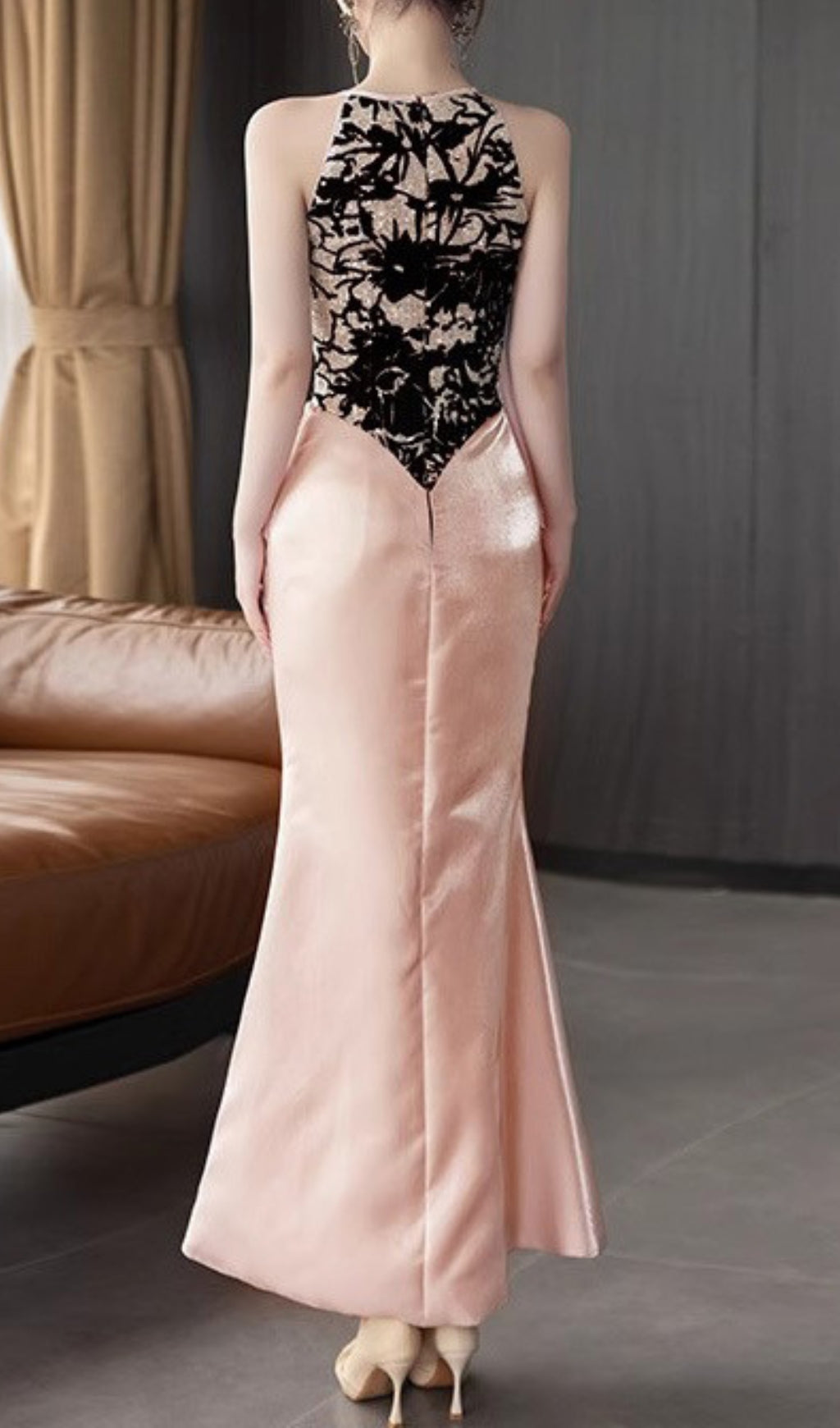 Earleen Pink Bow Maxi Dress
