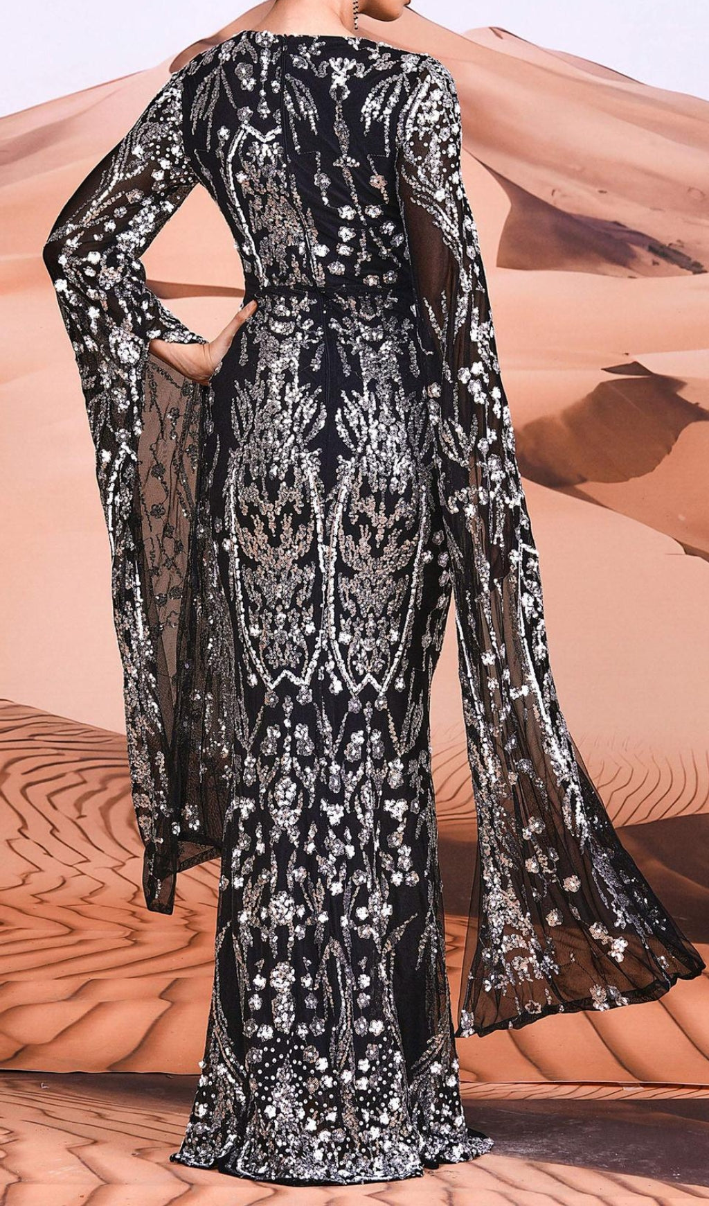 Cicely Silver Sequin Maxi Dress