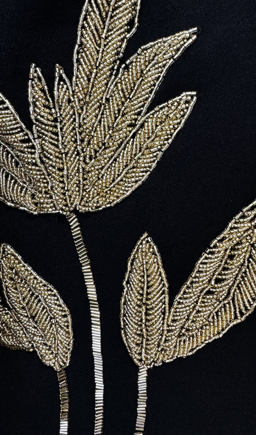 Benedita Black Flower Bead Two-Piece Suit