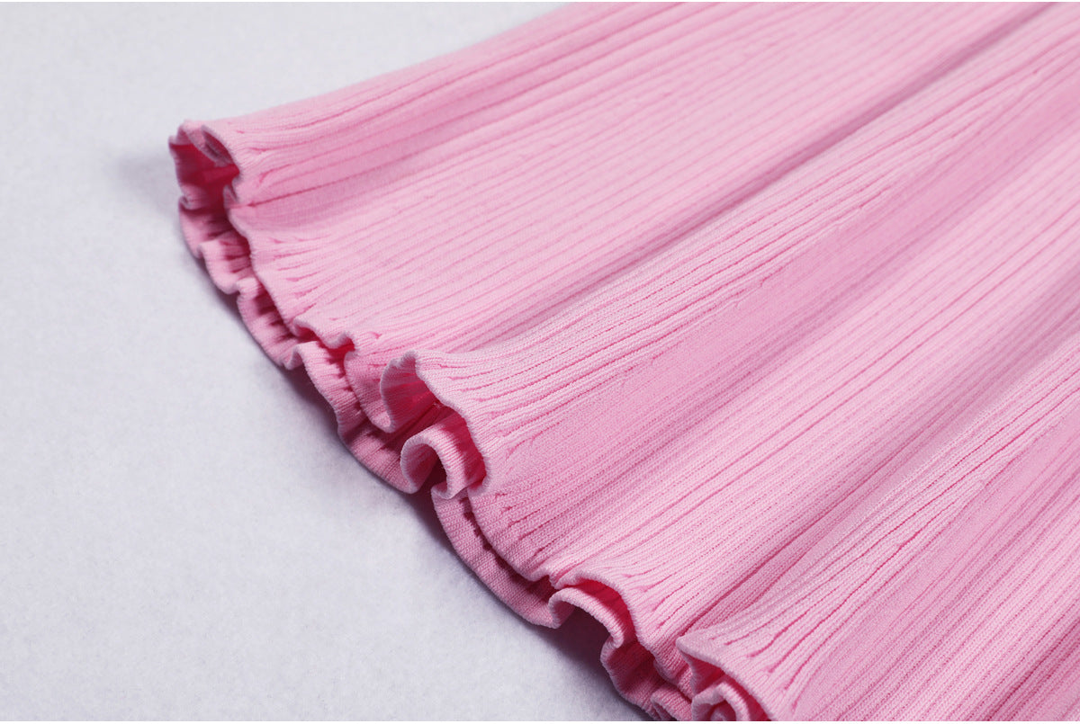 Clidhna Long Sleeve Button Knit Midi Dress