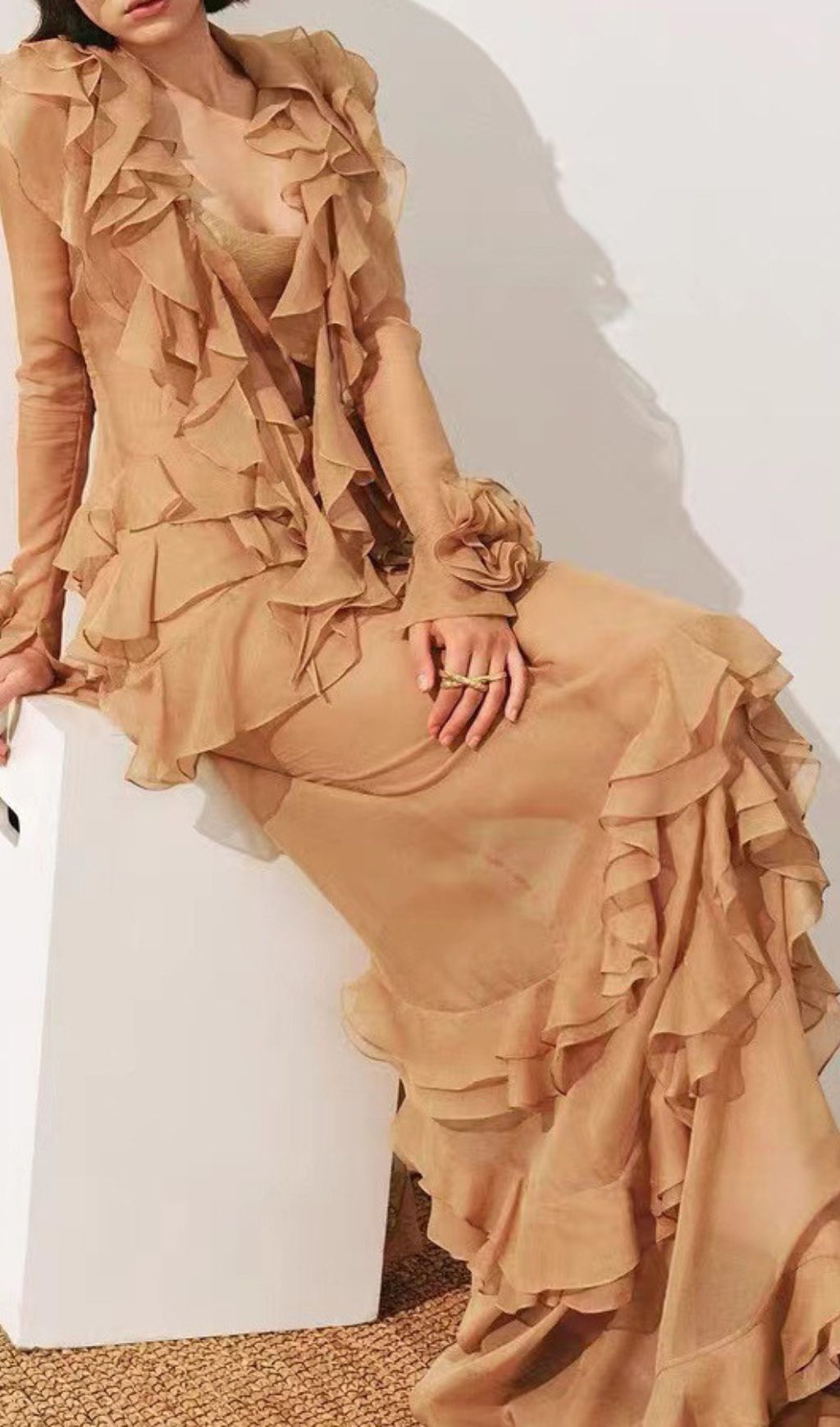 Himani Ruffle Maxi Dress: Effortlessly Elegant Cascading Ruffle Gown