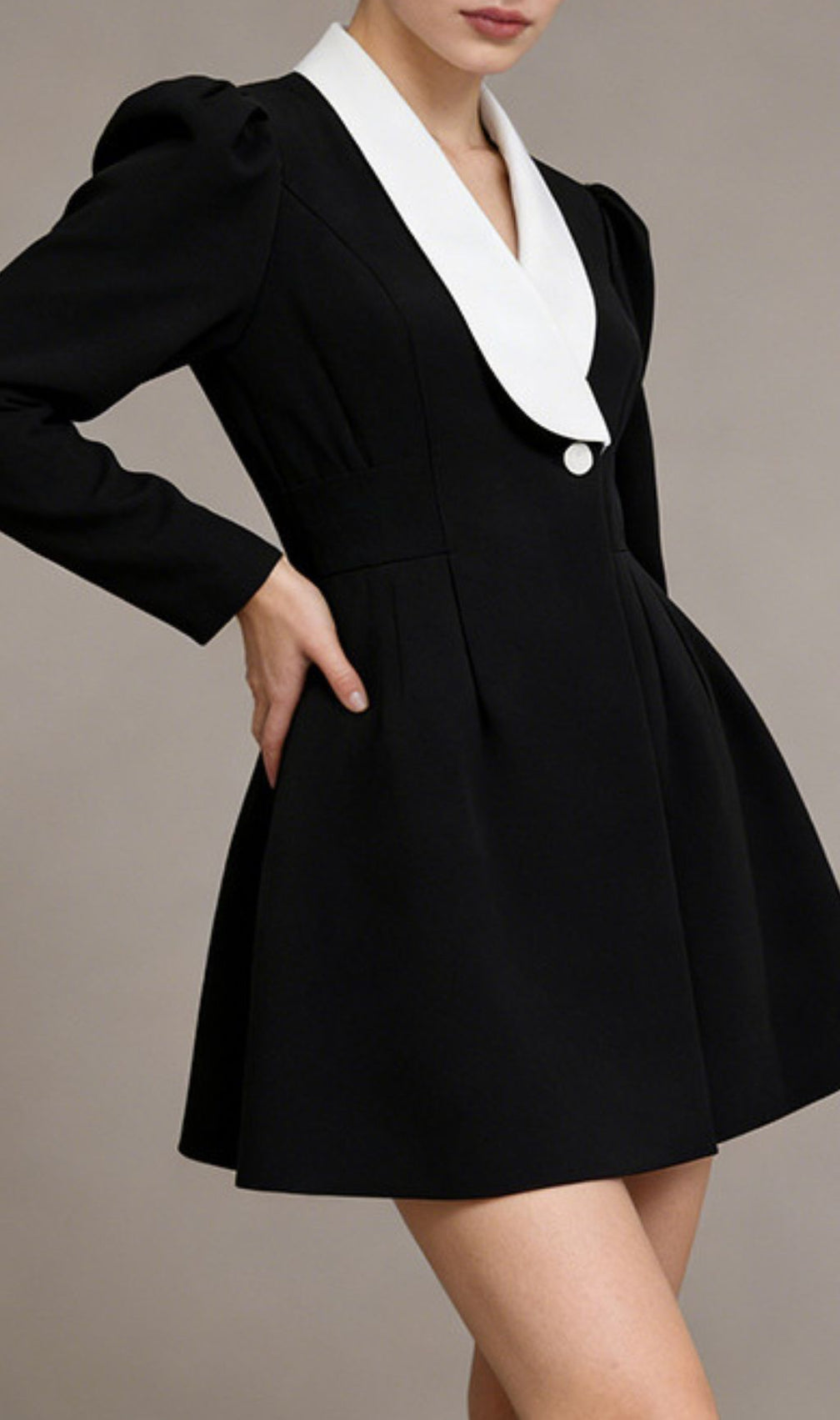 Jamala Chic Power Blazer Dress with Contrast Lapels