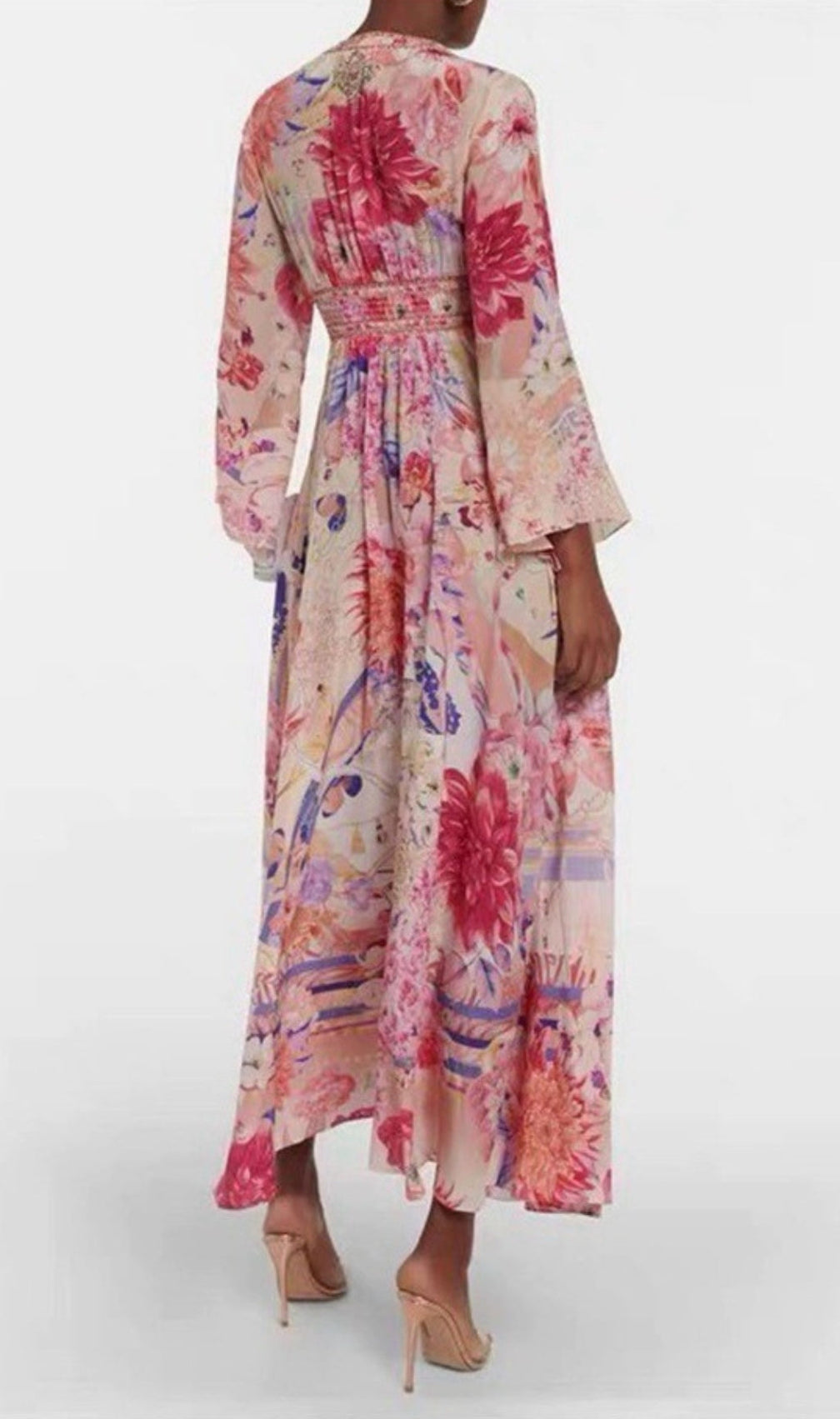 Brianne Pink Floral Printed Maxi Dress