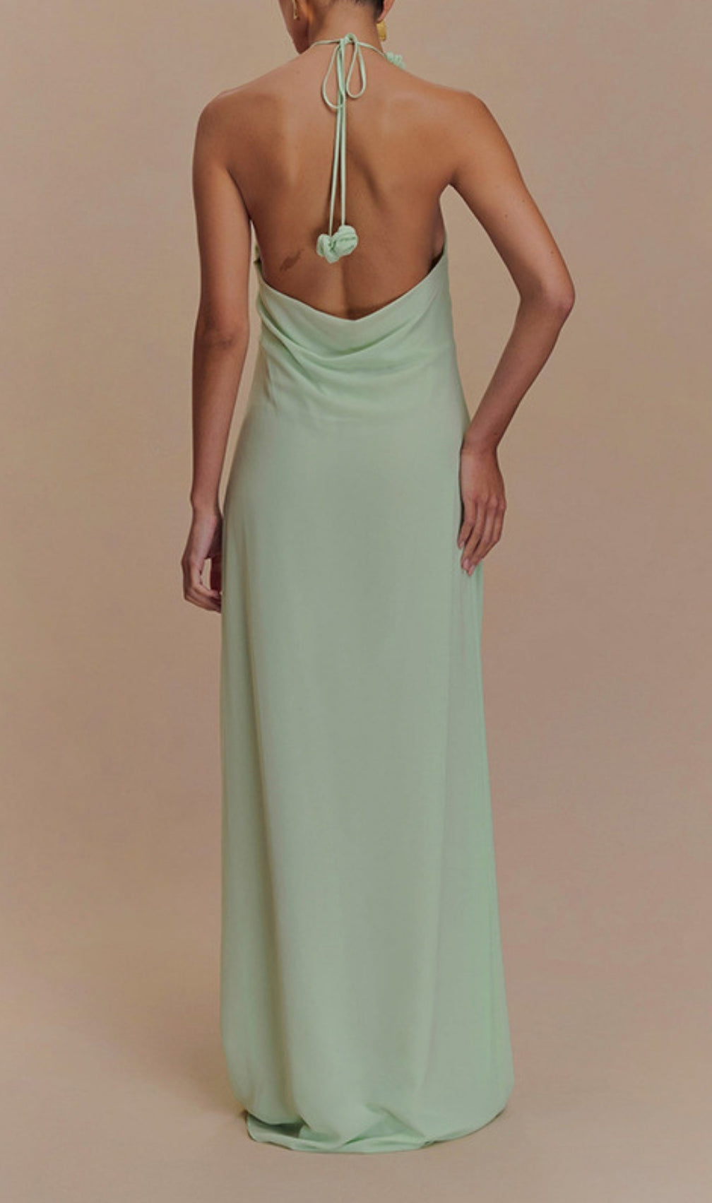 Eun Green Halter Flower Maxi Dress