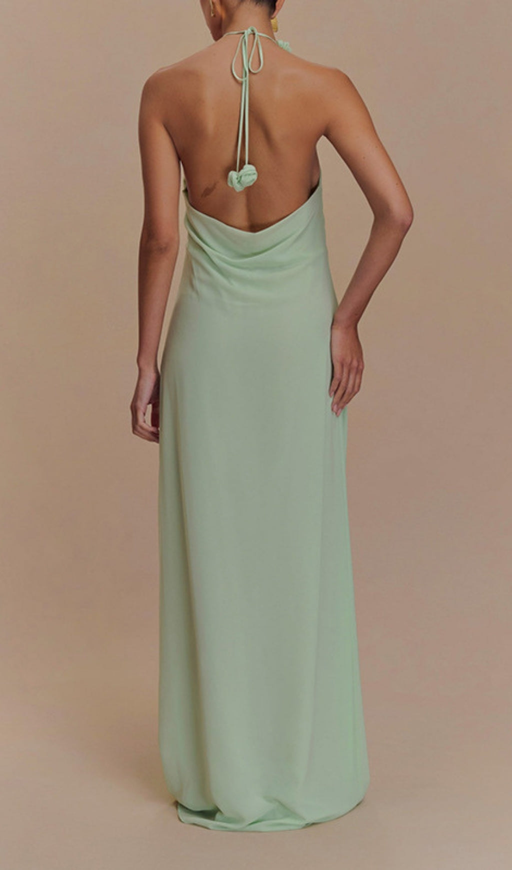 Eun Green Halter Flower Maxi Dress