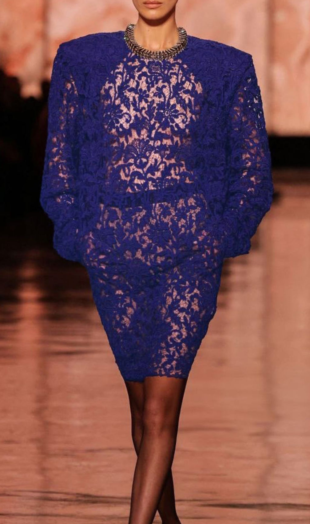 Hermia Royal Blue Lace Long Sleeve Mini Dress - Chic & Versatile for Women