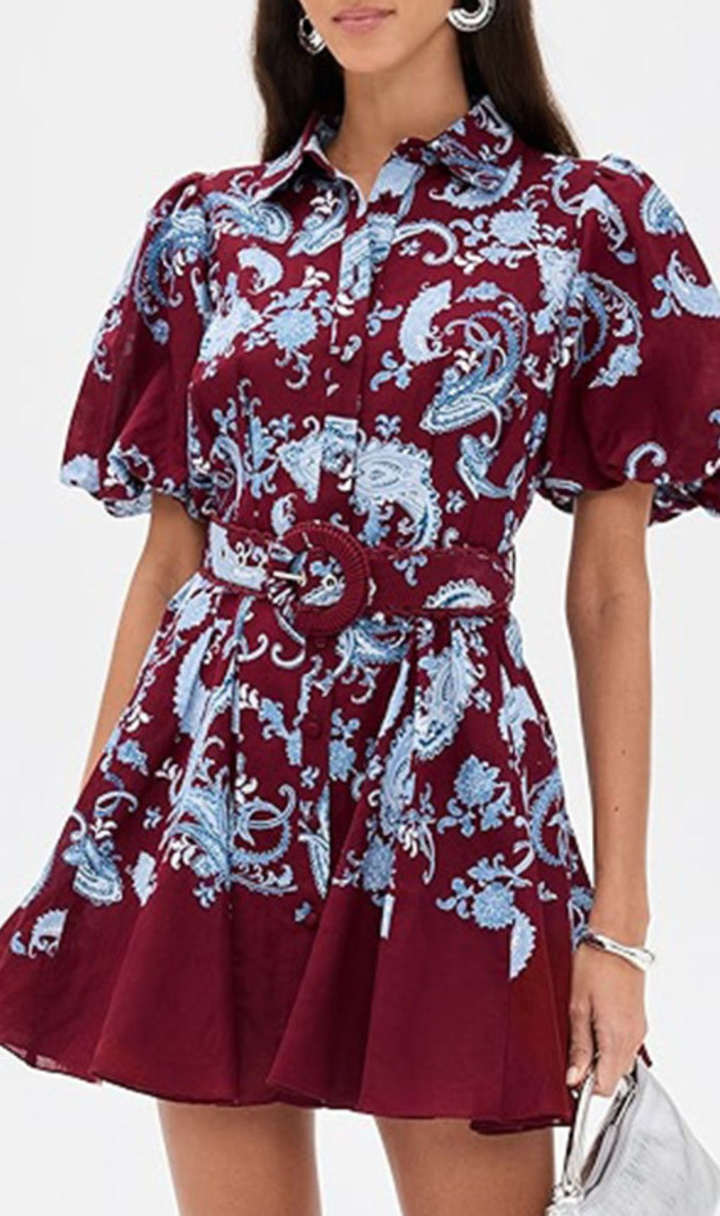 Women's Ilione Paisley Print Belted Mini Dress - Chic & Versatile