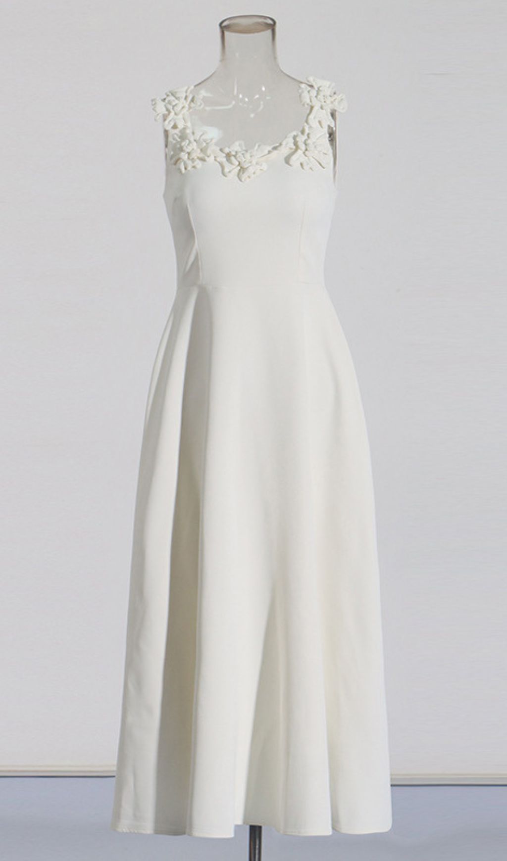 Janan White Floral Midi Dress - Elegant, Romantic & Perfect for Special Occasions